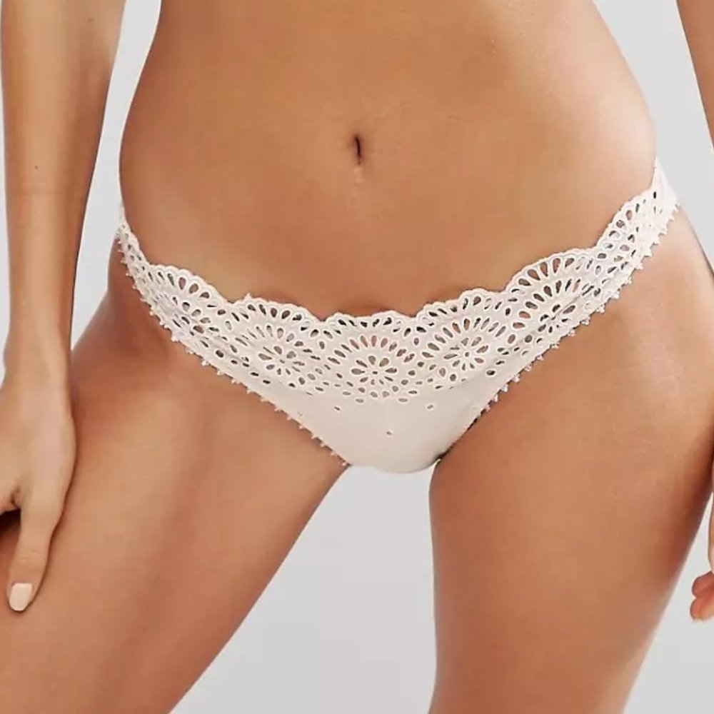 NWT Stella McCartney Rachel Peony Eyelet Lace Panty briefs bikini blush pink M